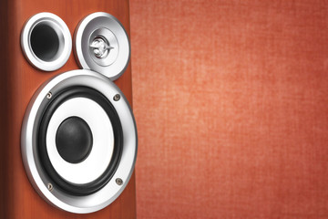 Dark color music speakers. Loud listening music. © Alexander