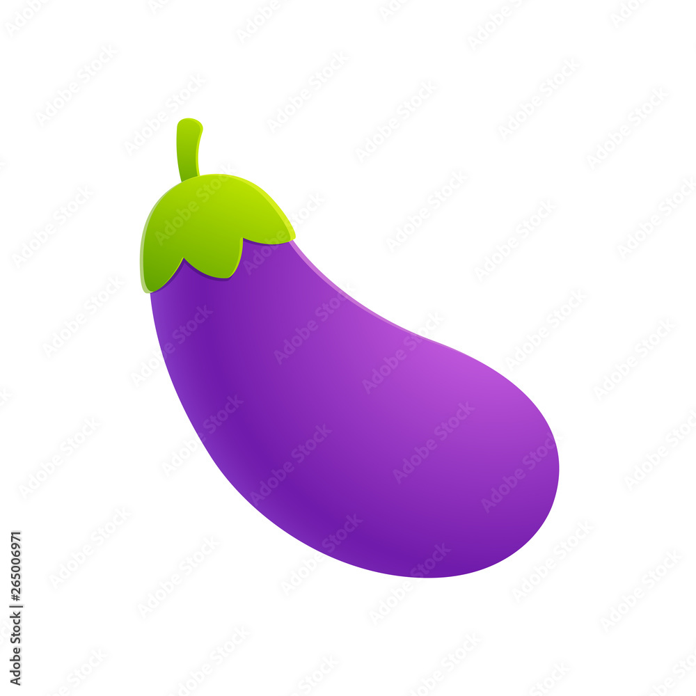 Wall mural cartoon eggplant emoji icon