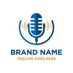 radio microphone logo design