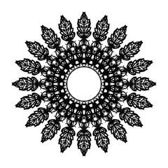 Black Velvet Vintage mandala. Eastern, Indian, Arabic. Hand drawing. Pattern. Graphic arts. Vector illustration on isolated background