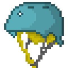 Obraz premium Helmet pixel art icon concept illustration
