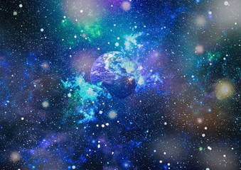 planets, stars and galaxies in outer space showing the beauty of space exploration. Elements...