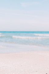 Summer sand beach and seashore waves background