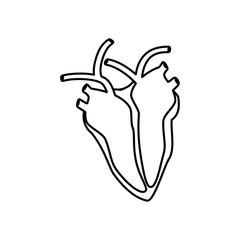 Heart black silhouette. Sketch. Linear icon. Vector illustration