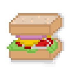 Sandwich pixel art illustration concept
