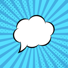 Comic rays with speech bubbles. Comic superhero bubble. Comics page layout. Rays, radial, halftone. Vector illustration.