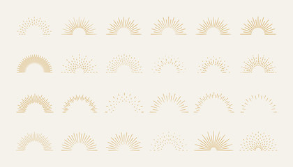 Sunburst set. Big collection sunburst best quality. Star, firework explosion, logo, emblem, tag. Web banner. Vector Illustration.