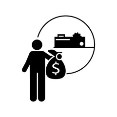 Building, investor icon. Element of investor man icon. Premium quality graphic design icon. Signs and symbols collection icon for websites, web design, mobile app