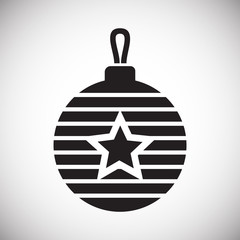 Christmas tree ball icon on background for graphic and web design. Simple vector sign. Internet concept symbol for website button or mobile app.