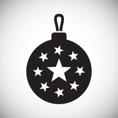 Christmas tree ball icon on background for graphic and web design. Simple vector sign. Internet concept symbol for website button or mobile app.