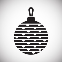 Christmas tree ball icon on background for graphic and web design. Simple vector sign. Internet concept symbol for website button or mobile app.