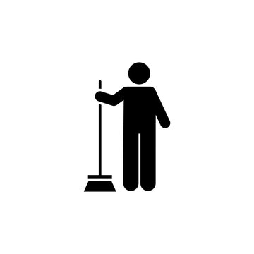 recommend clip art: Broom, man, cleaning icon. Element of man with random object icon. Premium quality graphic design icon. Signs and symbols collection icon for websites, web design