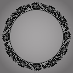 Decorative frame Elegant vector element for design in Eastern style, place for text. Floral black border. Lace illustration for invitations and greeting cards