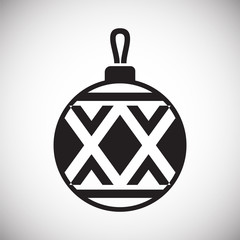 Fototapeta premium Christmas tree ball icon on background for graphic and web design. Simple vector sign. Internet concept symbol for website button or mobile app.