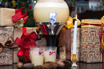 Christmas decorations, candles and gifts