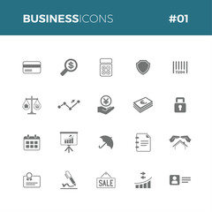 Business icons set #01