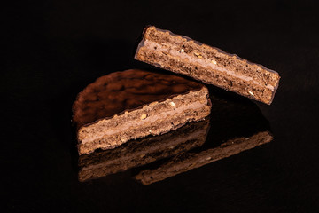 Beautiful tasty macaroons on a dark background