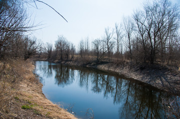 Sprin flood on river