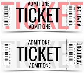 Modern ticket design. Realistic ticket. Admit one. Pass. - obrazy, fototapety, plakaty