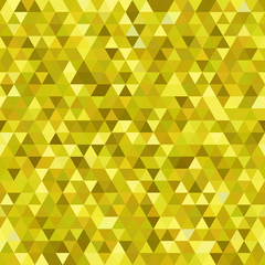 Fototapeta na wymiar Abstract yellow seamless mosaic background. Triangle geometric background. Vector illustration