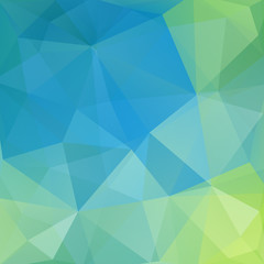 Abstract mosaic background. Triangle geometric background. Design elements. Vector illustration. Blue, green colros.