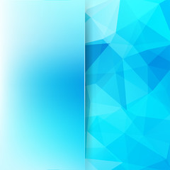 Geometric pattern, polygon triangles vector background in blue tone. Blur background with glass. Illustration pattern