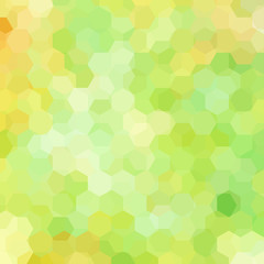 Fototapeta na wymiar Vector background with pastel yellow, green hexagons. Can be used in cover design, book design, website background. Vector illustration