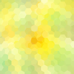 Vector background with yellow, green hexagons. Can be used in cover design, book design, website background. Vector illustration
