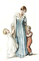 Fototapeta na wymiar woman with children