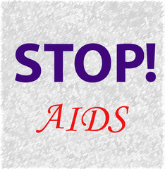 Fototapeta na wymiar World Remembrance Day of AIDS Victims. The inscription Stop AIDS. Vector illustration on a gray background.