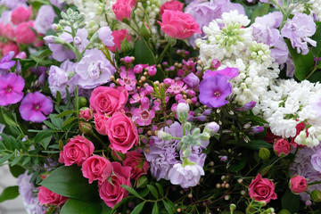 Bouquet of delicate, bright, different colors.