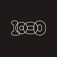 One thousand, mono line. Four rounded figures.