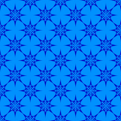 Dark blue stars on blue background. Seamless vector background. 