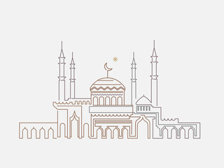 Mosque lineart ramadan