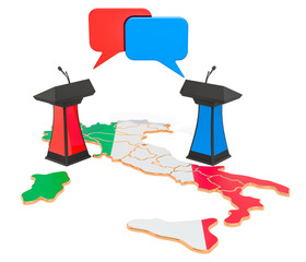 Italian Debate concept, 3D rendering