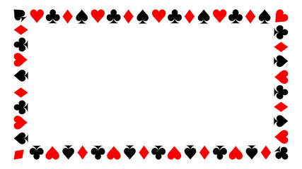 Frame of card suits. playing card suits isolated on white background.