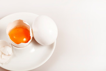 eggs over white background organic raw food