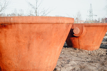 A heavy iron cast iron foundry bell. A monument from a smelter, smelting and casting of metals. The concept of industralism, the use of monuments. Industralism in Silesia.