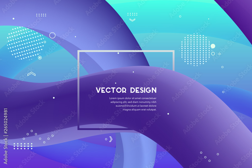Wall mural colorful design. abstract gradient geometric colorful wavy minimal background. abstract fluid forms.