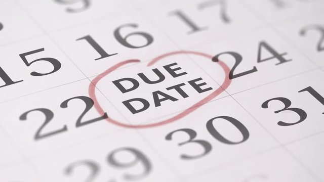 Marked the twenty-third 23 day of a month in the calendar transforms into DUE DATE reminder