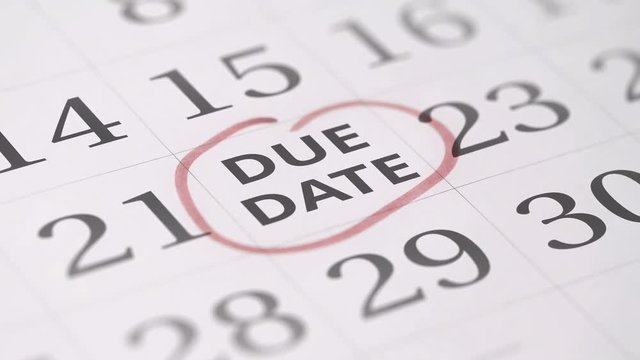 Marked the twenty-second 22 day of a month in the calendar transforms into DUE DATE reminder