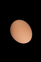 proper nutrition: chicken egg is isolated on a black background with shadows