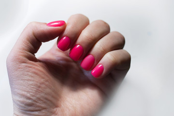 well-groomed, manicured fingers of the hand