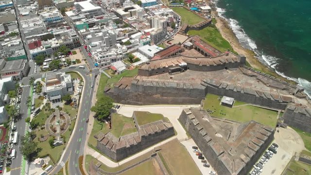 San Crist&oacute;bal fortress in Old San Juan, Puerto Rico Aerial view of the San Crist&oacute;bal fortress in Old San Juan, Puerto Rico