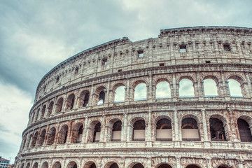 Fototapeta na wymiar The Rome Colosseum, image in retro style
