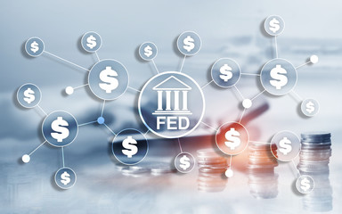FED federal reserve system usa banking financial system business concept.