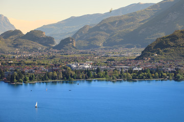 Fototapeta na wymiar Riva del Garda and Arco panorama