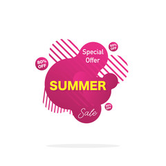 Liquid design. Special offer pocter. Abstract shape. Isolated gradient geometric lines, dots. Vector