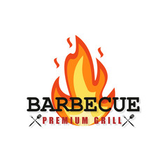 BBQ party. Barbecue set in vector style. Bbq logo, summer style. Vector