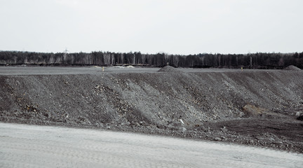 Old heaps of coal, industrialism. Residues from excavations in Silesia.